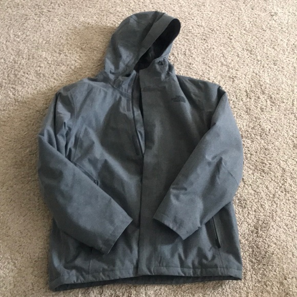 Men’s grey North Face rain jacket